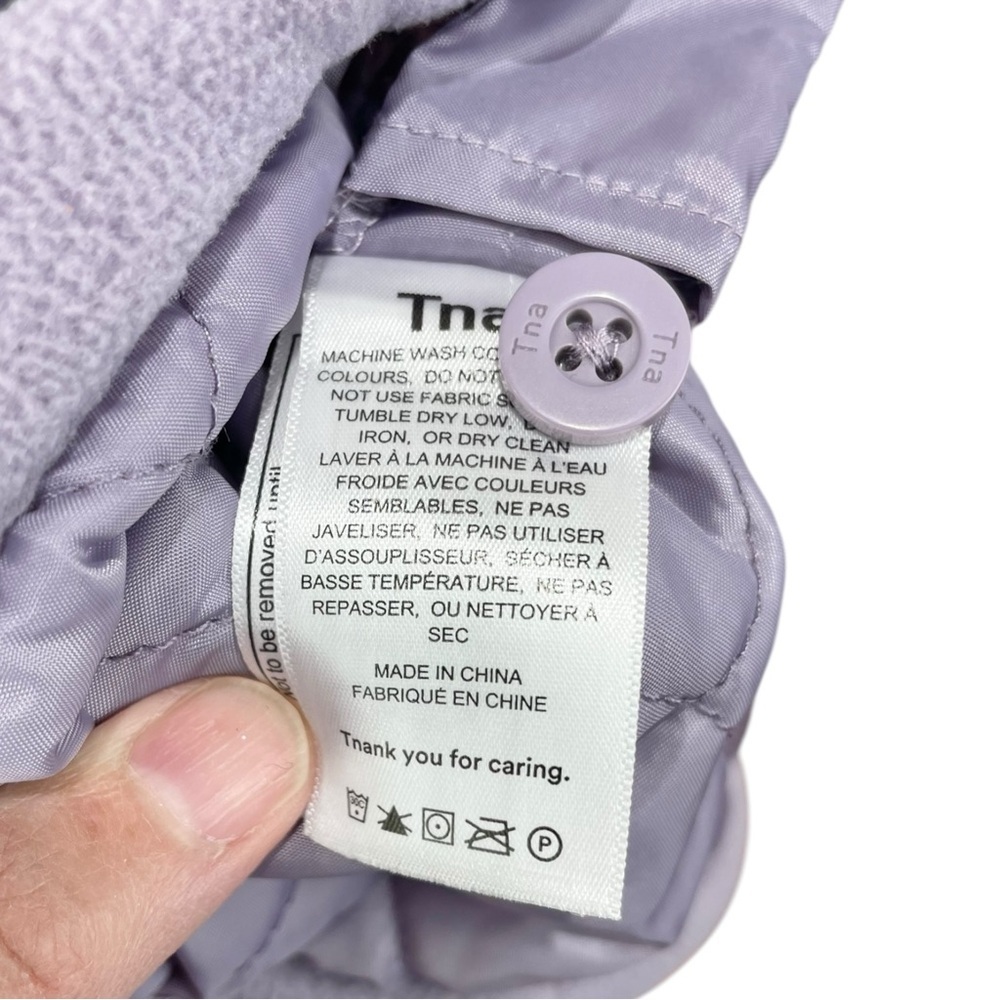 TNA Lavender Purple Ash Mauve Polar Fleece Quilted Shirt Jacket Size 1 (XS) - Picture 9 of 11